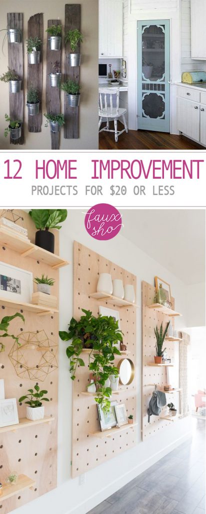 12 Home Improvement Projects for $20 or Less| Home Improvement Projects, Cheap Home Improvement Project, DIY Home Improvement Projects, DIY Home Decor, Cheap Home Improvement, Home Improvement Projects, DIY Home Improvement, Popular Pin 