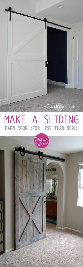 Make a Sliding Barn Door (For Less Than $50!)| Sliding Barn Door, Sliding Barn Door DIY, How to Make A Sliding Barn Door, Barn Door Projects, Easy Ways to Make a Sliding Barn Door, DIY Sliding Barn Door.