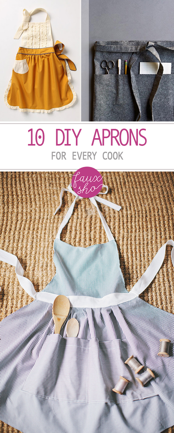 10 DIY Aprons for Every Cook DIY Aprons, Aprons for Cooks, Homamde Aprons, Easy Sewing Projects, Sewing Projects for the Home, Crafts, Craft Projects. #Crafts #SewingProjects #EasySewingProjects #SimpleSewingProjects