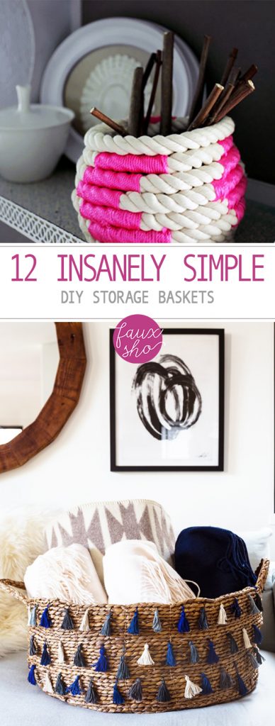 12 Insanely Simple DIY Storage Baskets| storage Baskets, DIY Storage Baskets, Storage Basket Projects, Simple Storage Baskets, Home Organization, DIY Home Organization, Home Organization Tips and Tricks, Popular Pin