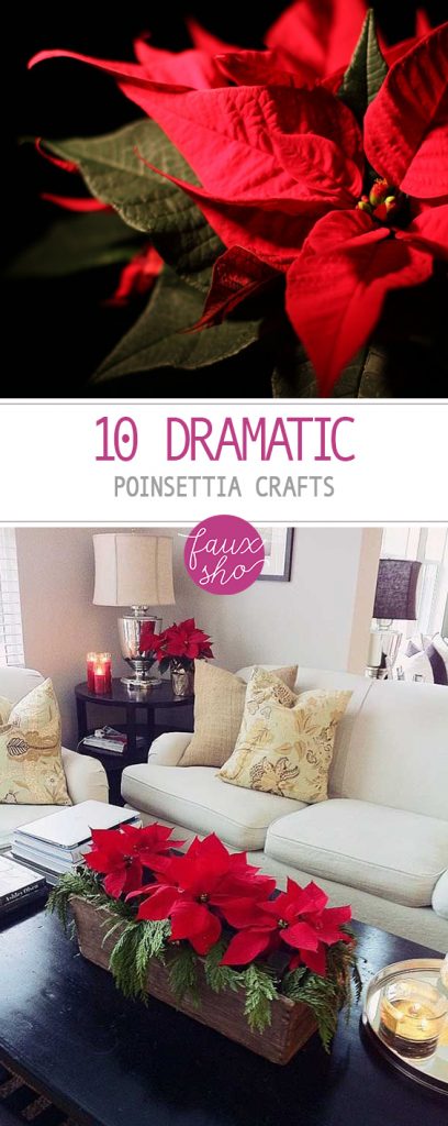 10 Dramatic Poinsettia Crafts| Poinsettia Crafts for the Holidays, Holiday Crafts, Holiday Craft Projects, Craft Projects, Christmas Crafts, Christmas Craft Projects, Holiday Home Decor. #HolidayHome #HomeDecor #DIY