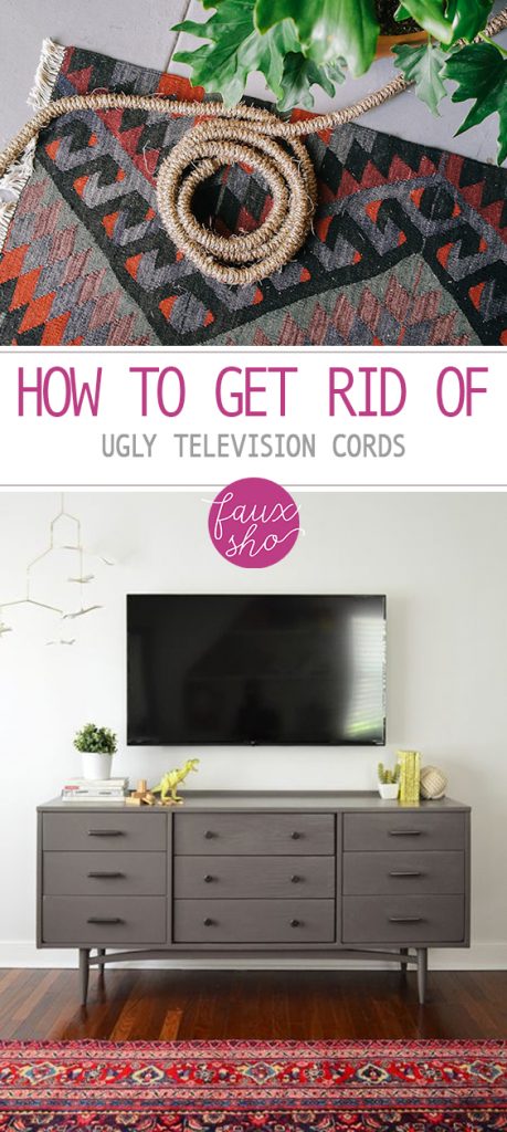 How to Get Rid of Ugly Television Cords| Television Cords, How to Hide Television Cords, Home Hacks, Home Organization, Declutter Your Home, Home Hacks. #HomeOrganization #CordOrganization #OrganizeCords