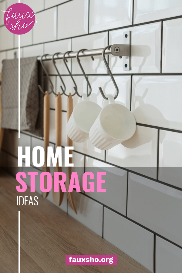 Want to get your home storage organized but don't have a lot of money for bins, baskets, etc? I've got some great home storage ideas for you that won't break the bank! #fauxshoblog #homestorage #cleverhomestorage