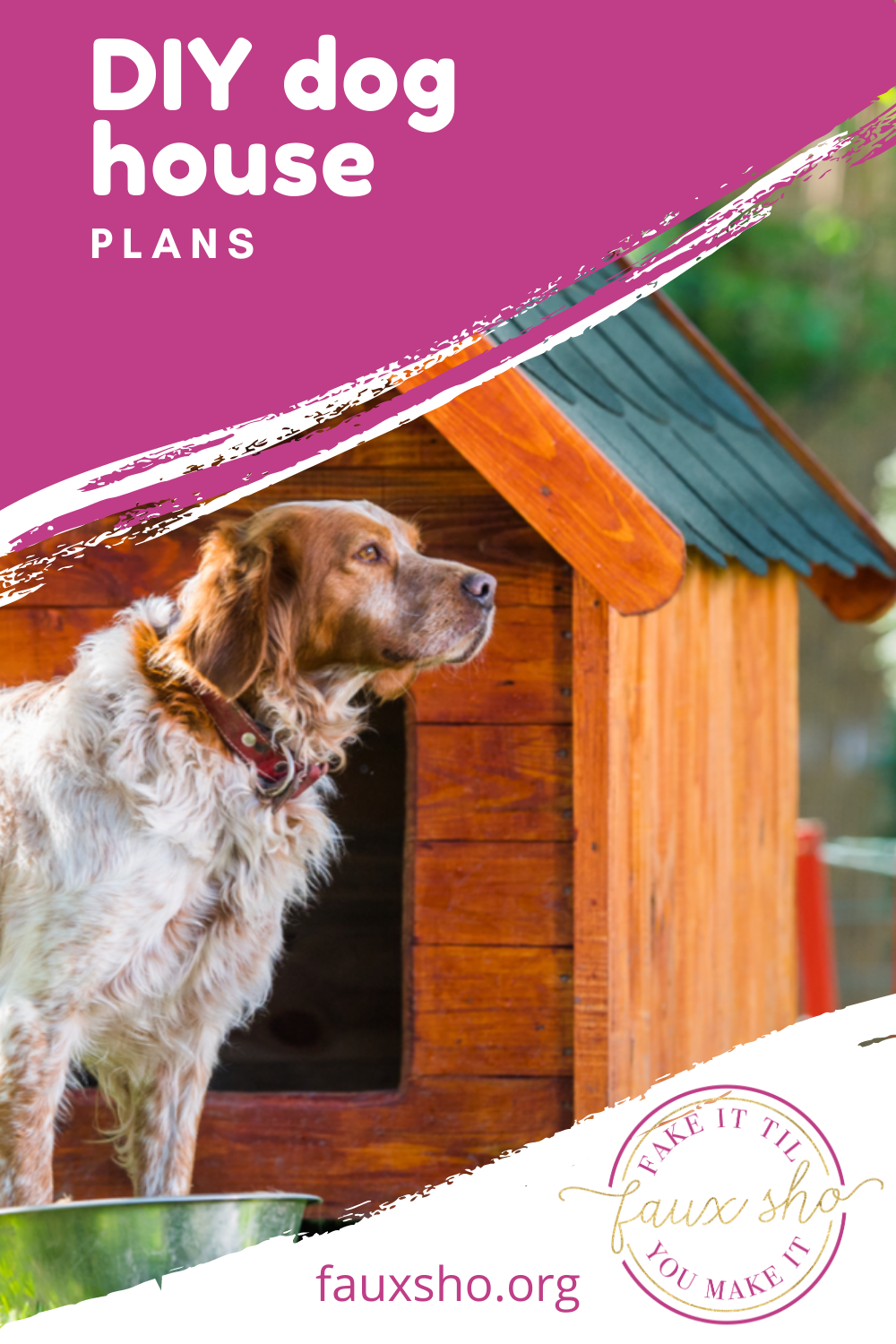 Just because you spent a lot of money on your new puppy, doesn't mean you have to spend a ton on their dog house. Come check out these cheap and easy DIY dog houses! #FauxShoBlog #CheapDIYDogHouses #EasyDIYDogHouse #DIYOutdoorDogHouses