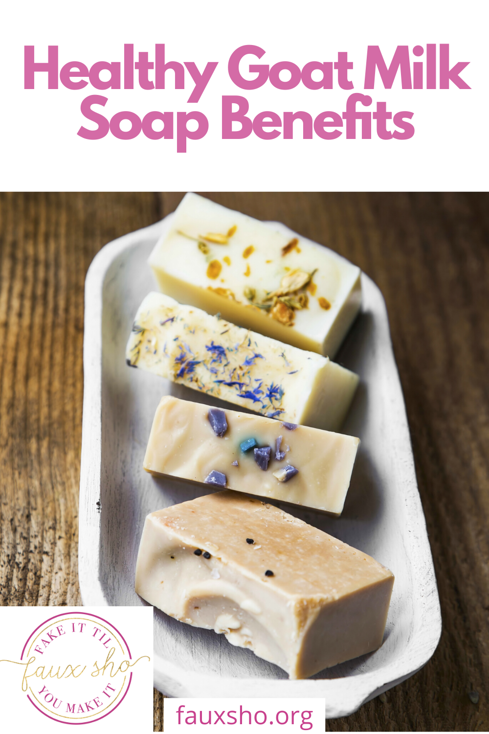 Have you heard of the health benefits you get from using goat milk soap? Goat milk soap is full of vitamins and minerals that work wonders on your skin. Learn more here! #goatmilksoap #healthygoatmilksoap #goatmilksoapwithbenefits #fauxshoblog