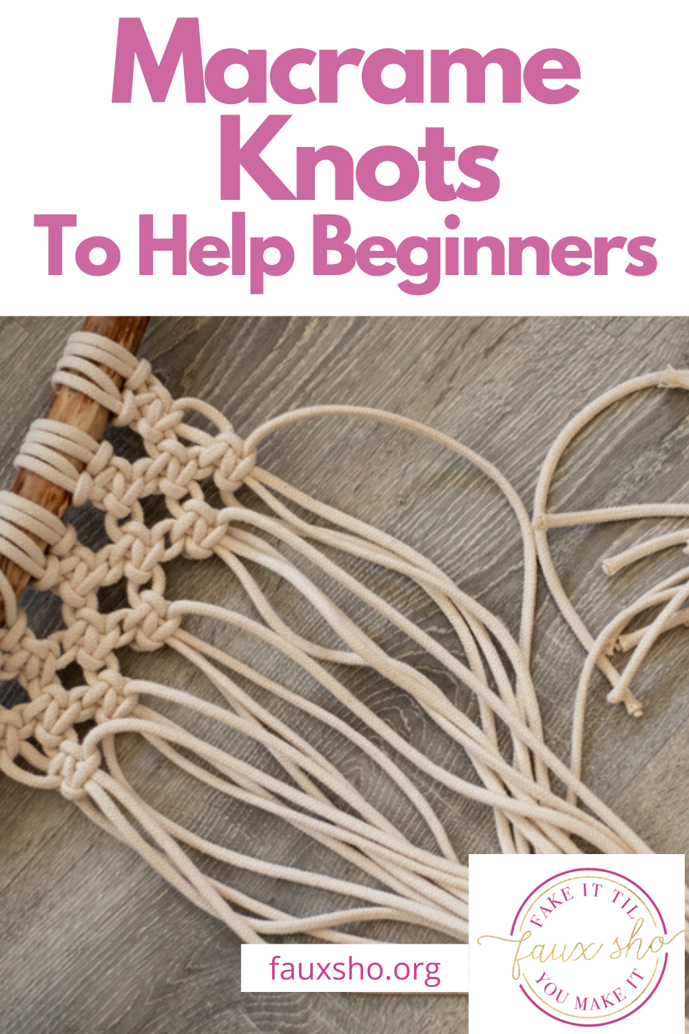 I've long admired macrame. I think macrame wall hangings are so beautiful. I decided I would give it a try. While that was a while ago, I thought I would share these knot styles with you to get you started. They are easy and you can start making something today. #howtotiemacrameknots #macrameknotsforbeginners #howtomakemacrame