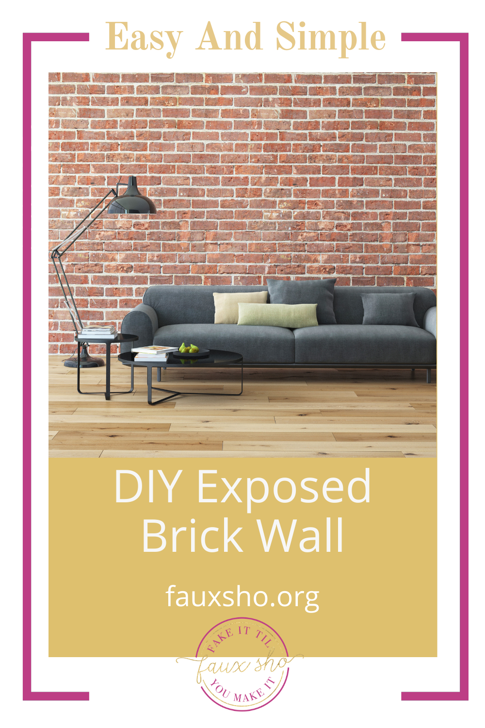 Fauxsho.org is all about faking it 'til you make it! Who doesn't love the industrial look of an exposed brick wall? If you aren't bless with exposed brick in your home, try this method for making a DIY brick wall now!