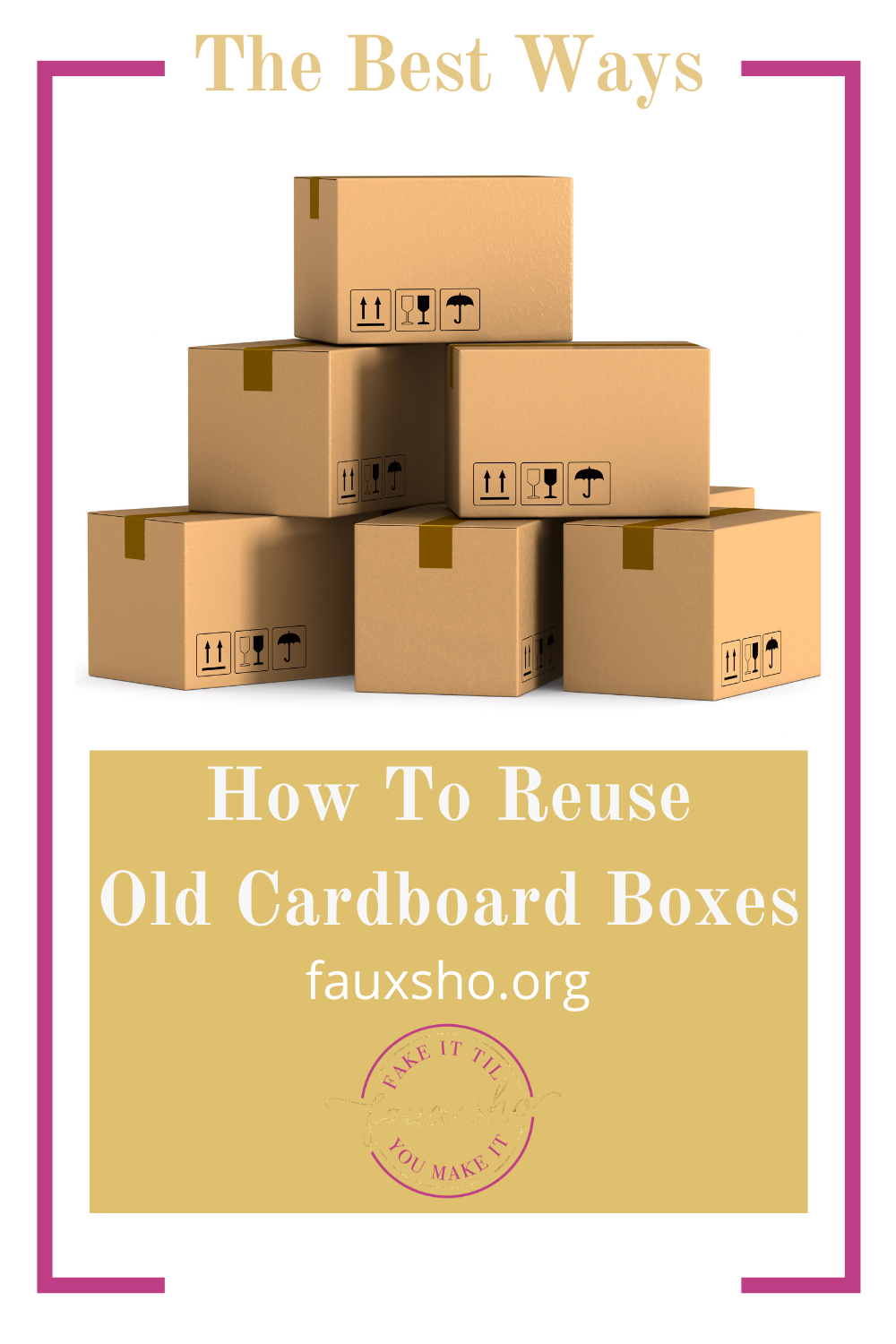 Fauxsho.org has creative ideas for how to reuse old cardboard boxes. Upcycling is a great way to save money and the planet. Read the article to learn more.