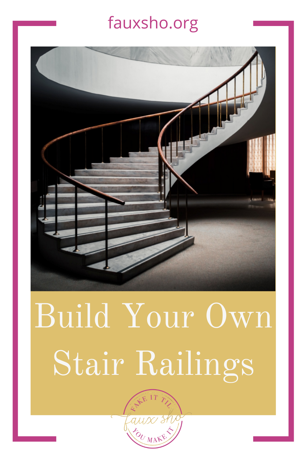 Fauxsho.org is loaded with DIY ideas for crafters of all skill levels and abilities! Transform your space into something unique and personal. Find out how you can build your very own stair railing!