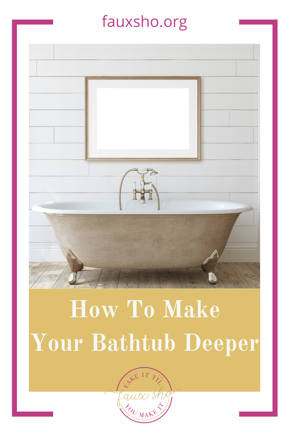 Fauxsho.org has the best ideas to help you fake it 'til you make it! Get the luxury of a deep bathtub in your home. Try these ideas for making your bathtub deeper today!